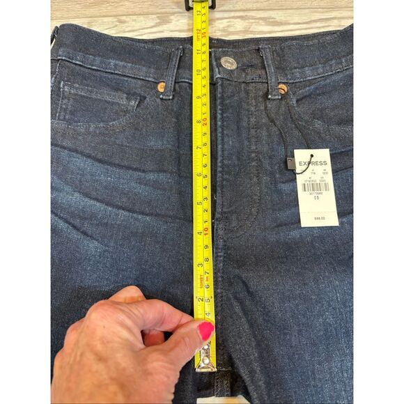 Express high-rise dark denim skinny jeans size 0 - Picture 9 of 14